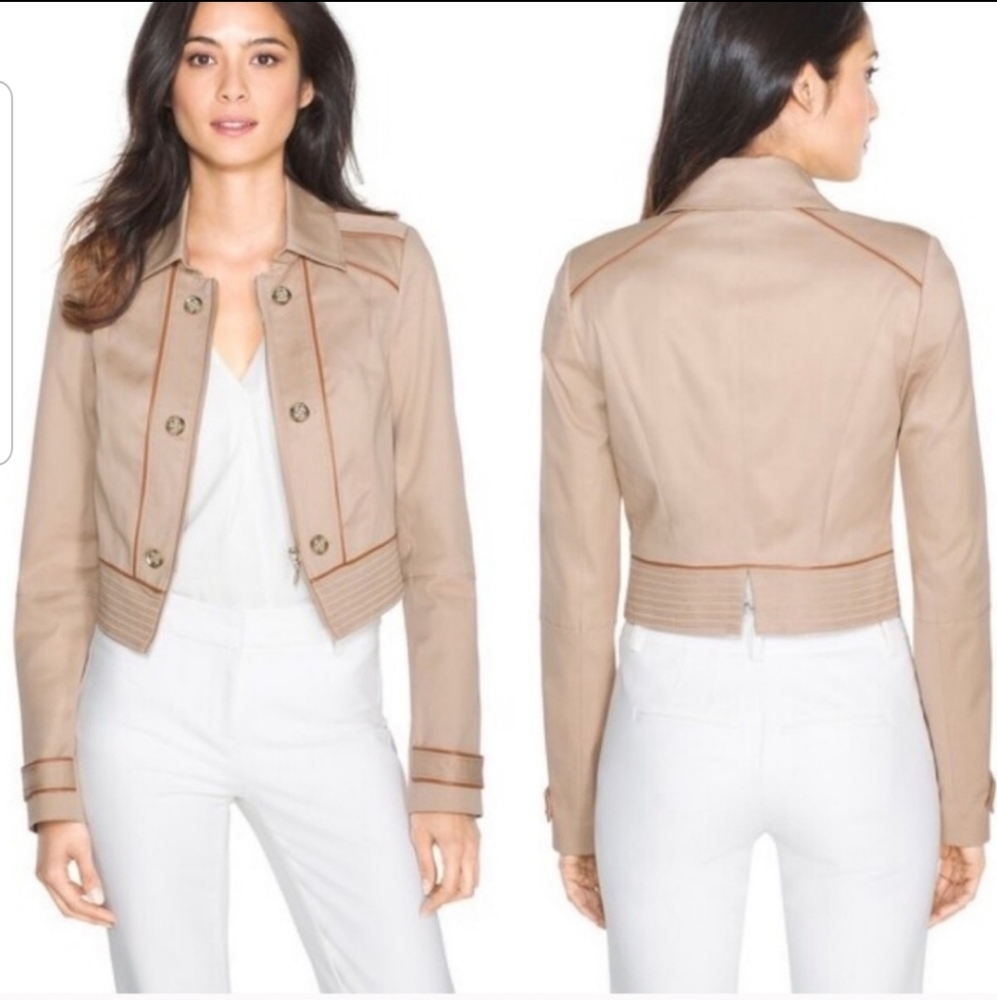 WHBM Khaki Cropped Jacket Sz. 2